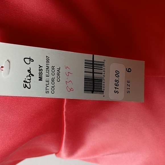 Eliza J Satin One Shoulder Rhinestone Formal Mini Dress Size 6. NWT - Picture 5 of 9